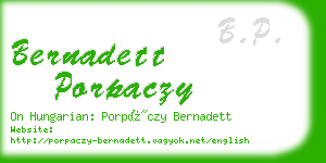 bernadett porpaczy business card